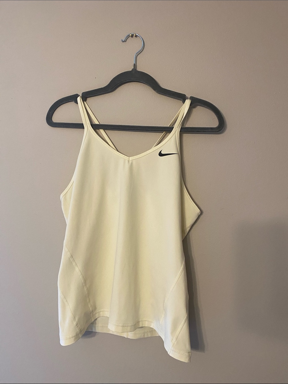 Nike Women's Pale Yellow Double-Strap Tank-Top